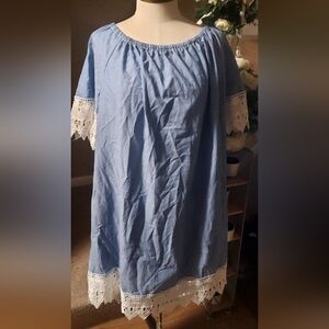 MLLE Gabrielle Denim women's dress blue 💙 size 3X